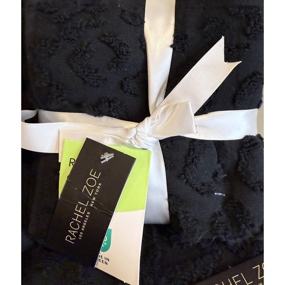 8 Pc Rachel Zoe Leopard / Cheetah Towels 2 Bath 2 Hand  4 Washcloths - All Black - Picture 2 of 3